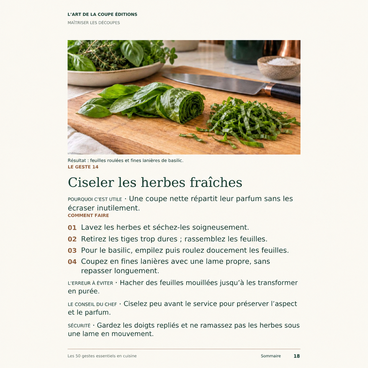 Les 50 Gestes Essentiels en Cuisine – Guide Pratique PDF
