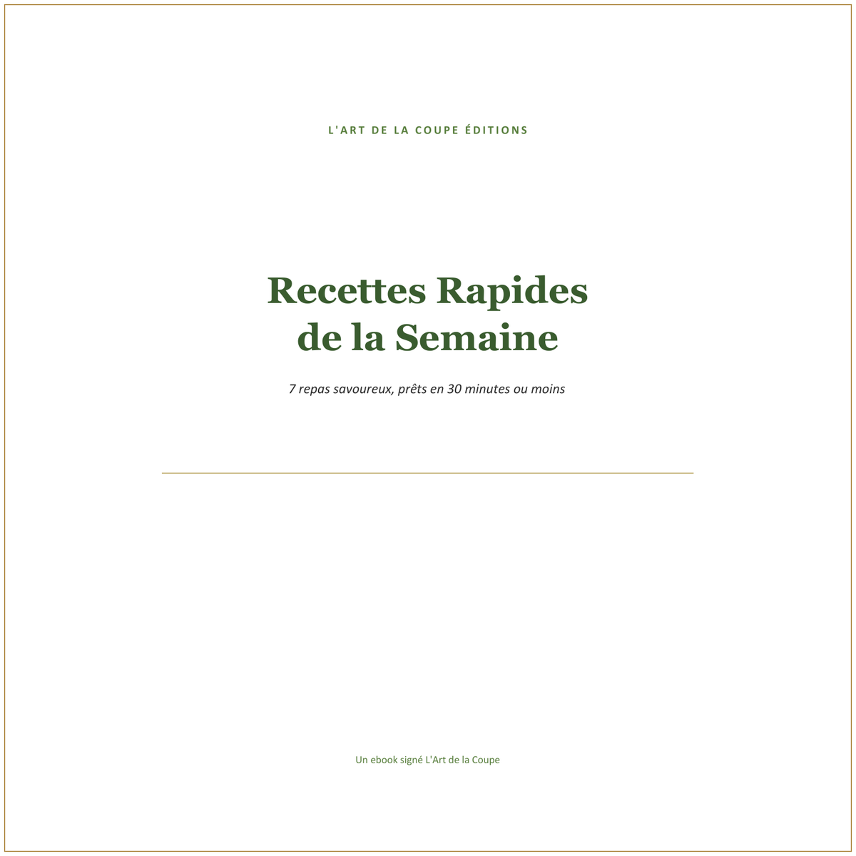 Recettes Rapides de la Semaine